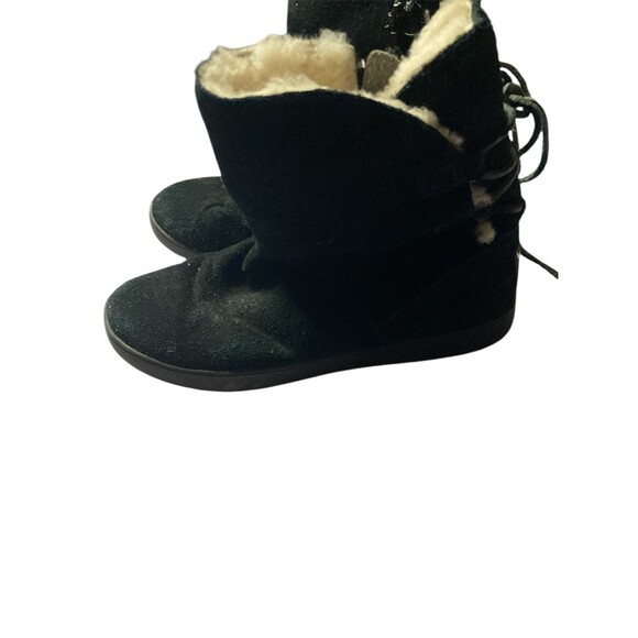 Koolaburra by UGG Women's Black Suede Leather Tie Back Short Boots Size 7 - Picture 1 of 4